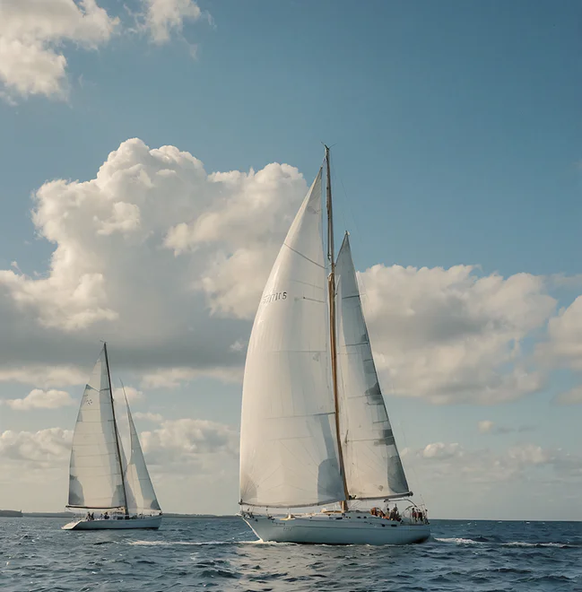 Яхты на воде.